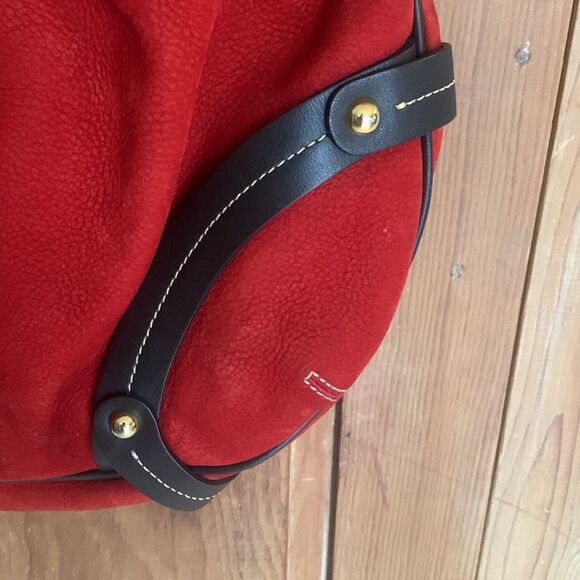 Dooney & Bourke red suede leather satchel bag - Picture 4 of 12